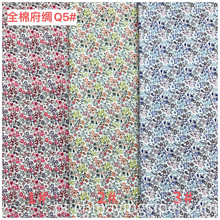 Lot Lot Plan Plain Floral Digital Printed algodão 100%algodão de tecido para vestuário